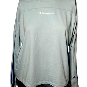 Sporty Light Blue Champion Long Sleeve Shirt - Unisex